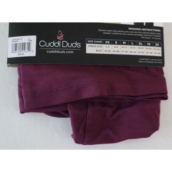 Cuddl Duds Women's Sz Large Grape Purple Softwear w/Stretch L/S Turtleneck - Picture 5 of 7